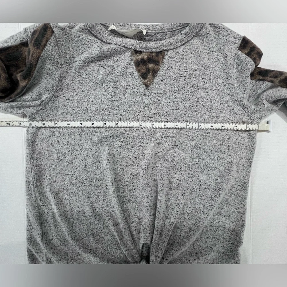 Vintage Havana super soft pullover top with leopard stripe down sleeves